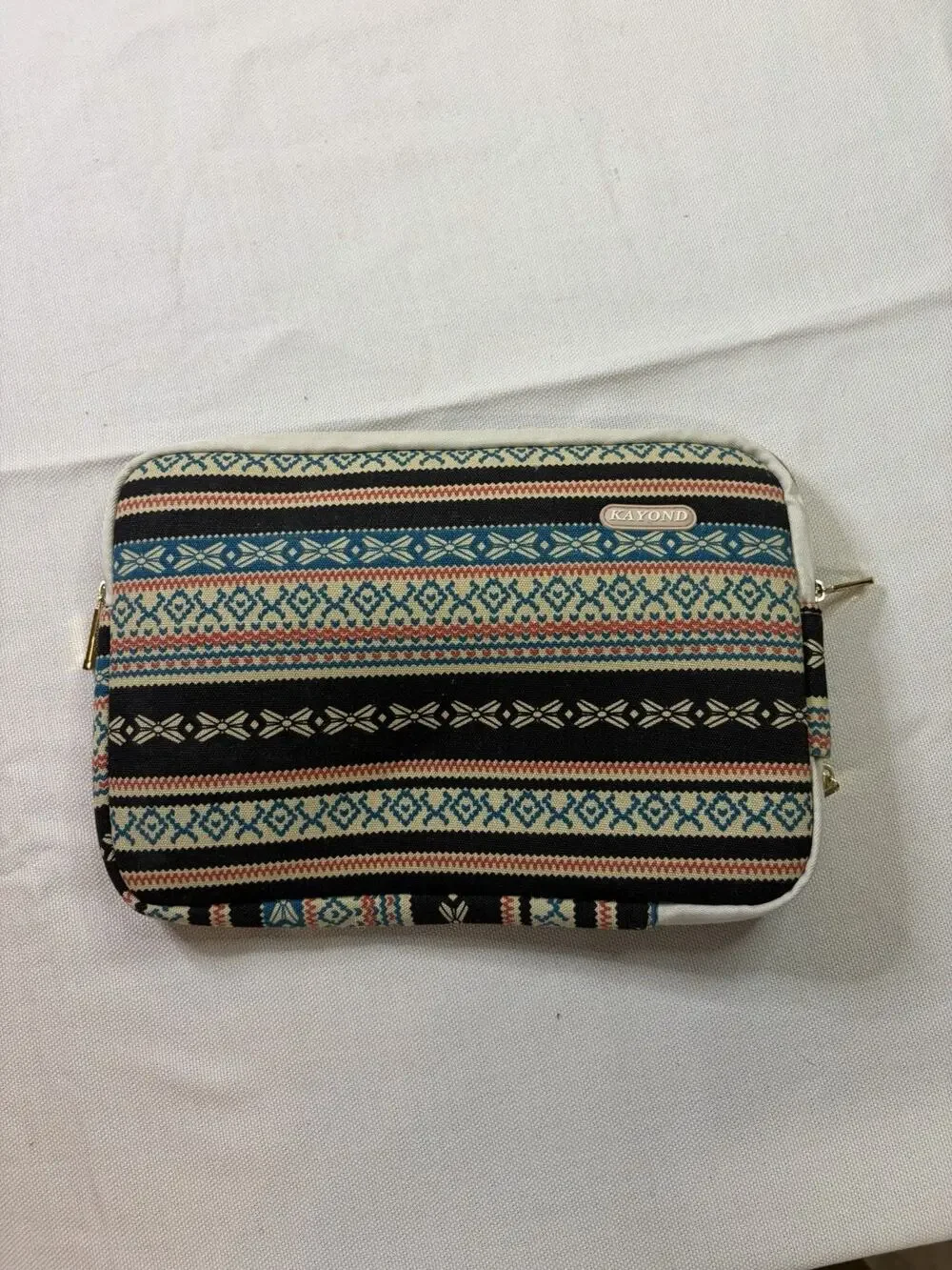 Kayond Laptop Sleeve Unisex 14 In Boho Aztec Canvas Padded Double Zipper Case